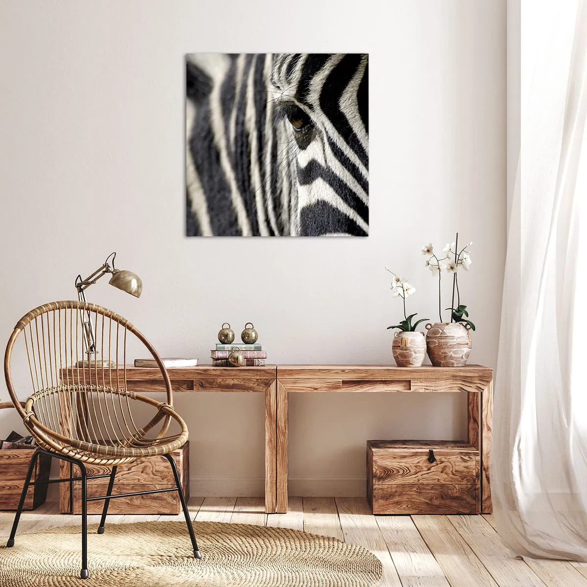 Canvas picture - Striped Portrait - 50x50 cm