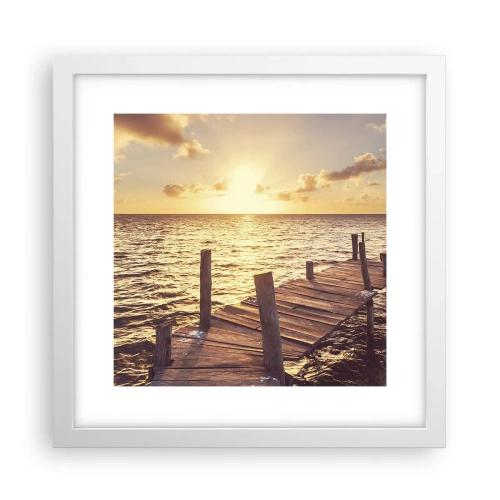 Poster in white frmae - Golden Land of Tranquility - 30x30 cm