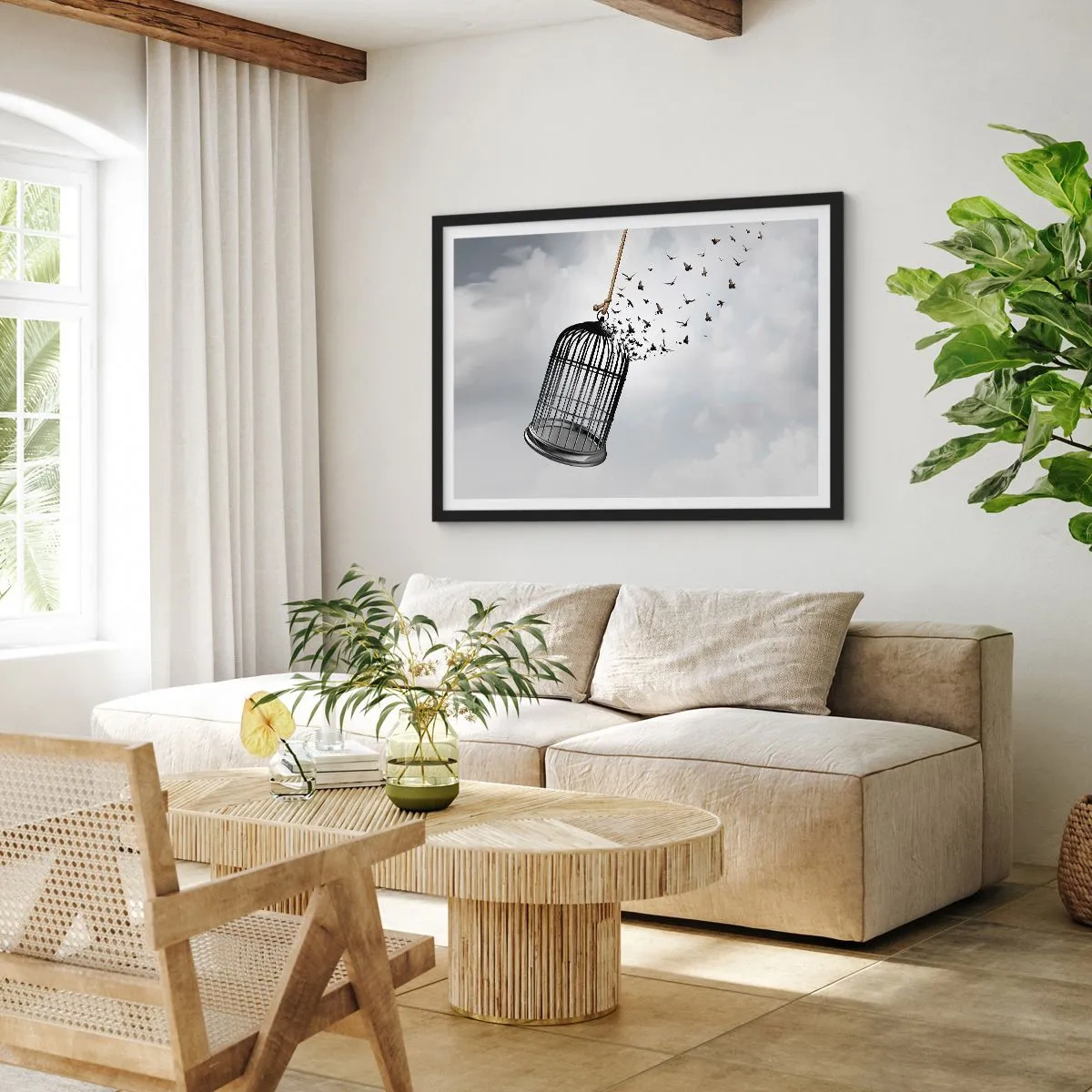 Poster in black frame - Faith…Hope…Freedom! - 70x50 cm