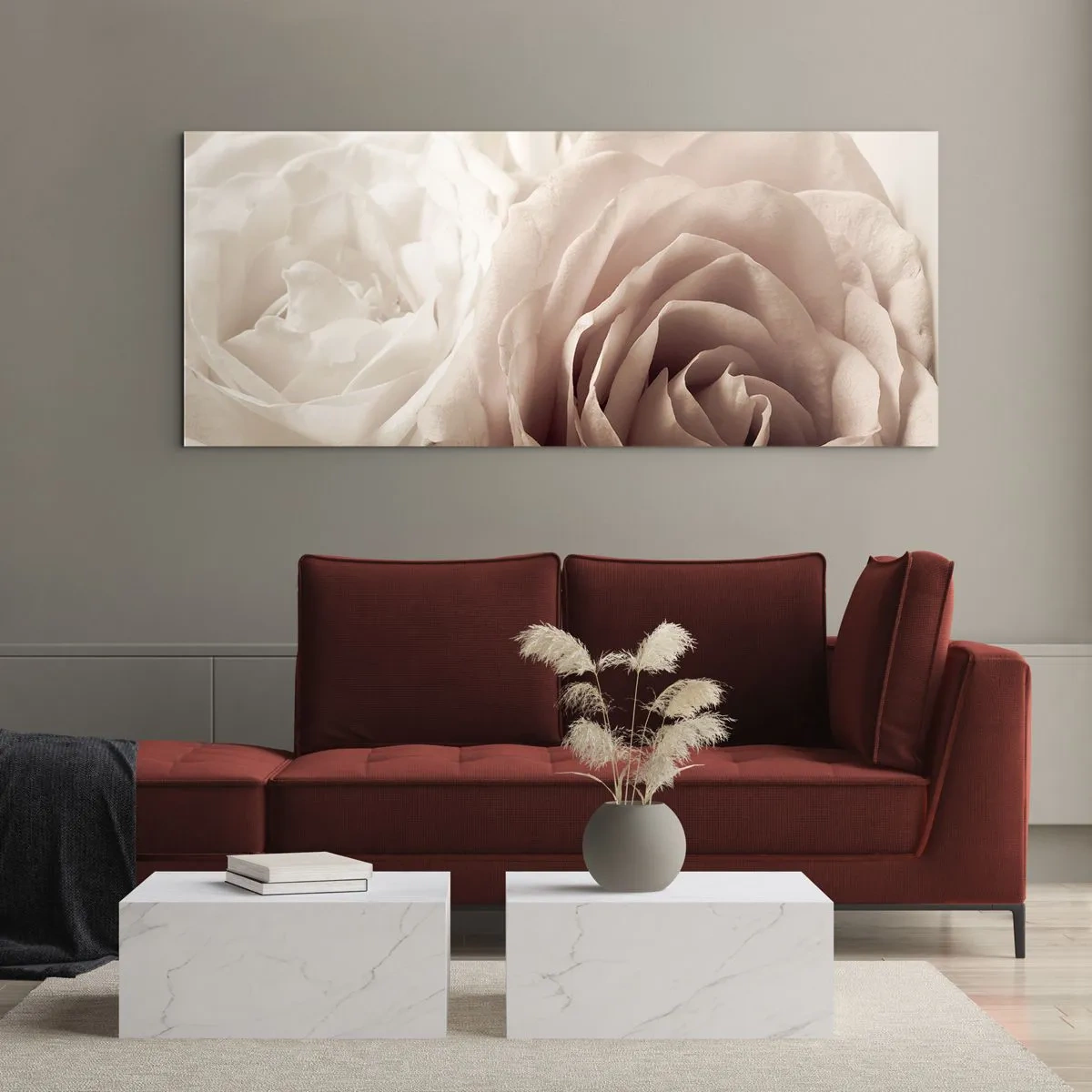 Glass picture - In the Heart of a Rose - 100x40 cm