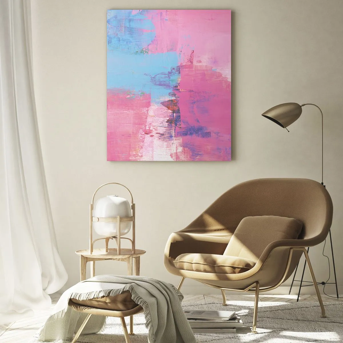 Glass picture - Pink, Blue and a Pinch of Light - 50x70 cm