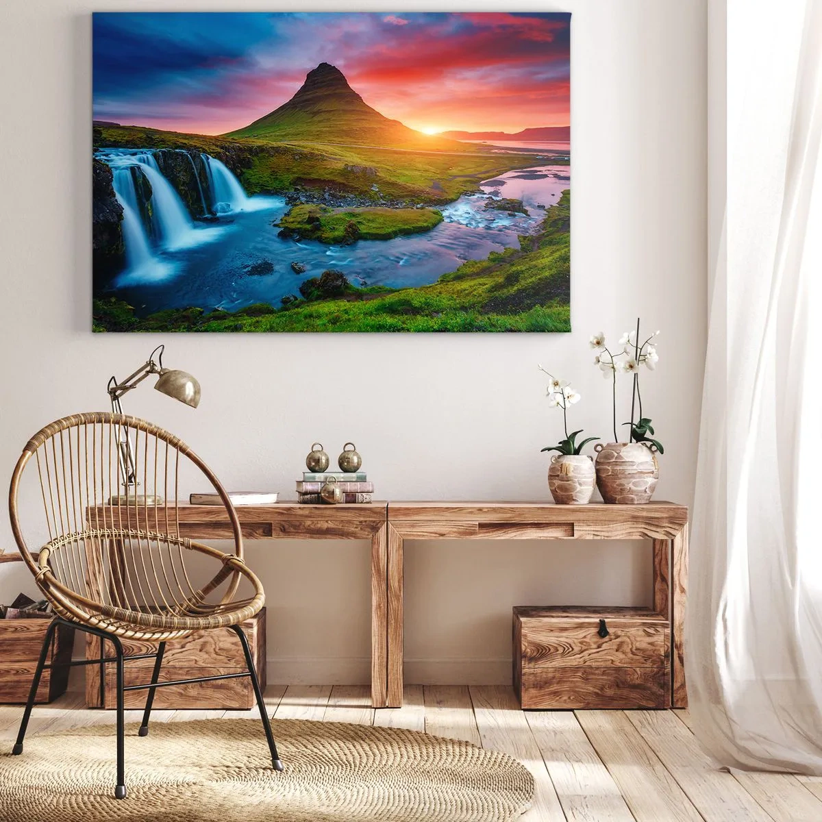 Canvas picture - Iceland - Fire and Water - 100x70 cm