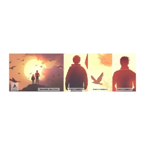 Photo Wallpaper Sample Self-Adhesive Deluxe Sticker - Face to Face with the Sun - Abstraction, Fantasy, Piece - 100x30 cm