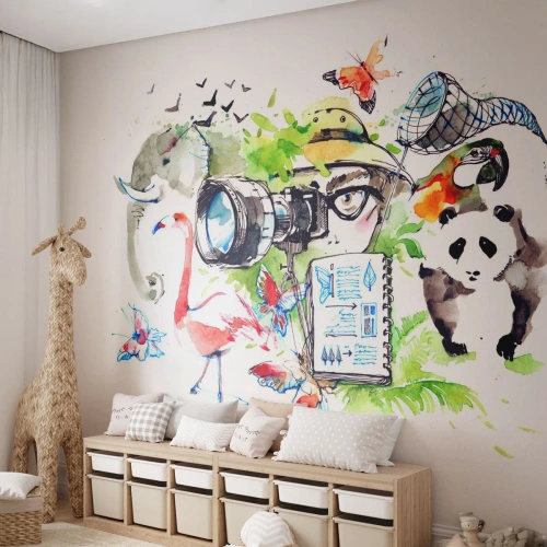 Photo Wallpaper Premium Canvas - In Travelller's Lens - Abstraction, Animals, Photographer - 500x350 cm