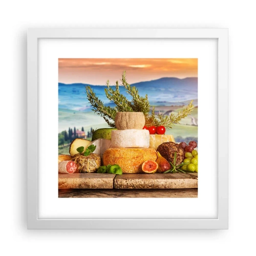 Poster in white frmae - Italian Joie de Vivre - 30x30 cm