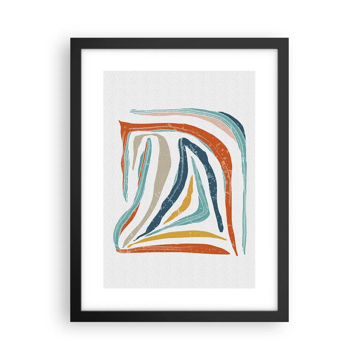 Poster in black frame - Abstract with a Friendly Smile - 30x40 cm
