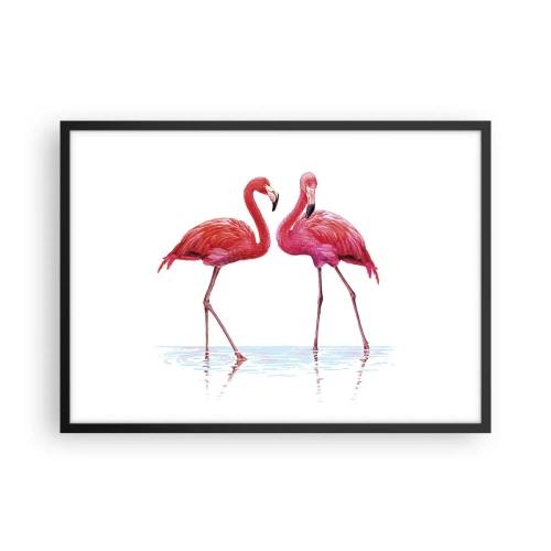 Poster in black frame - Pink Rendezvous - 70x50 cm