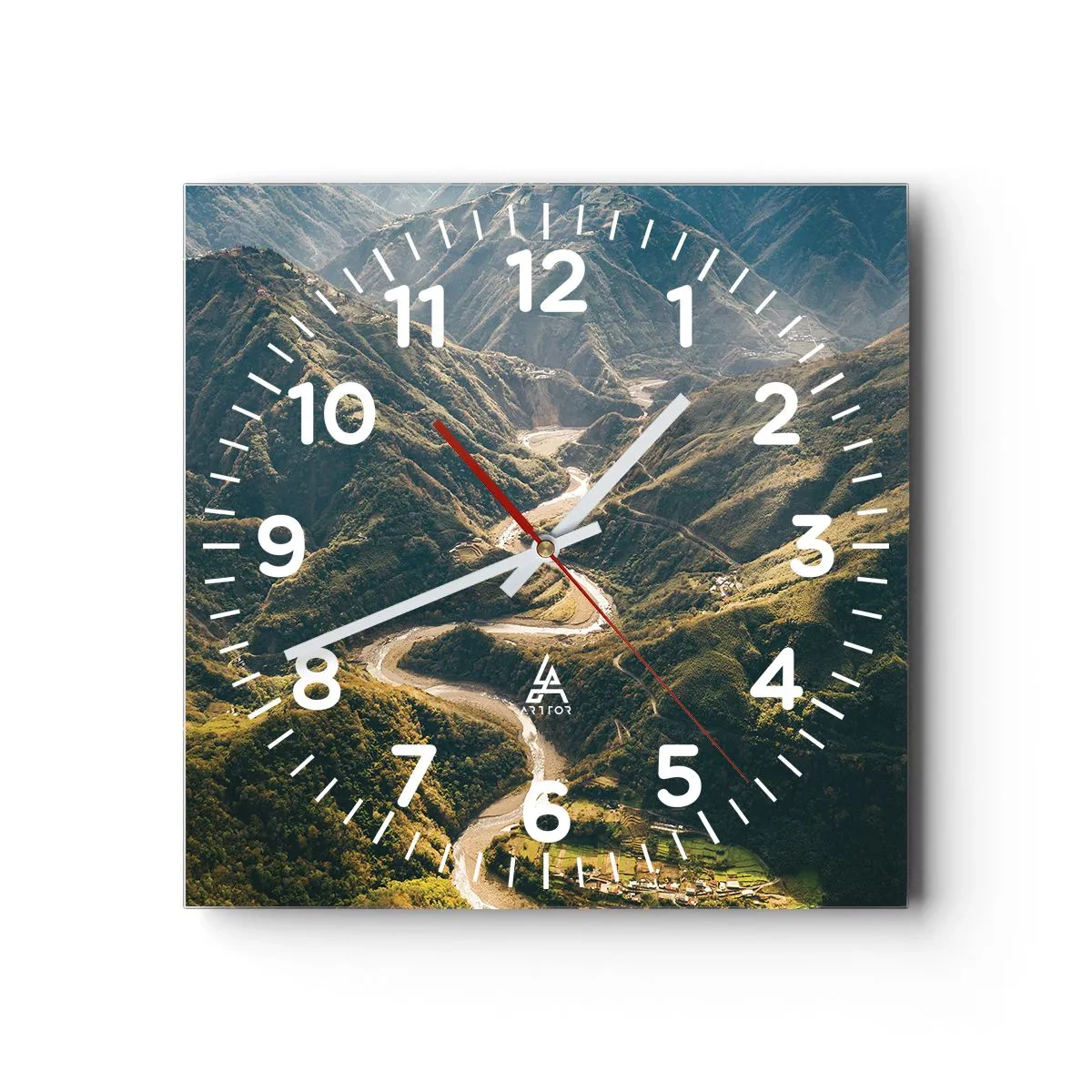 Wall clock - Clock on glass - Straight from the Heart of the Mountains - 40x40 cm