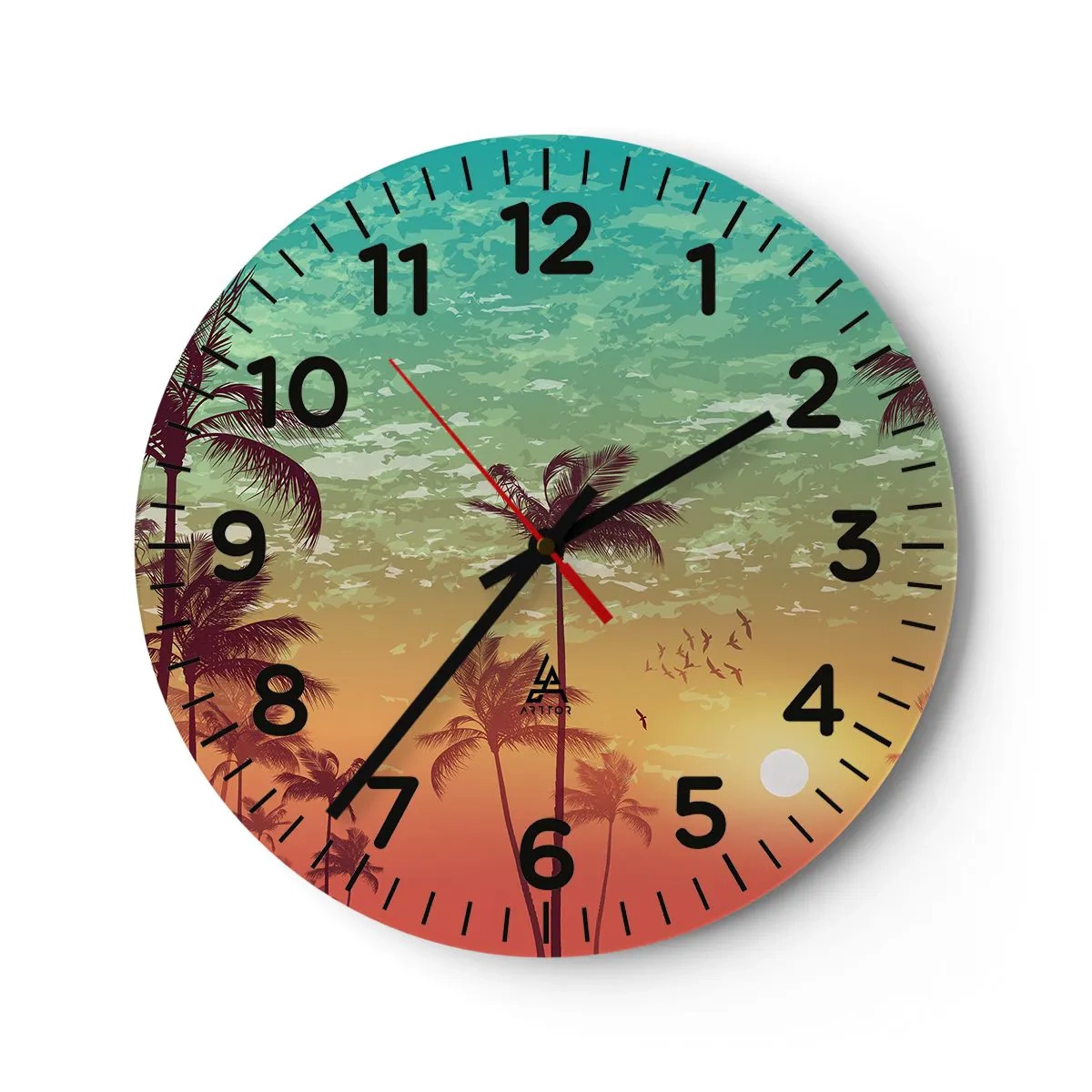 Wall clock - Clock on glass - Tropical Climate - 30x30 cm