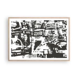 Poster in light oak frame - Order or Chaos? - 100x70 cm