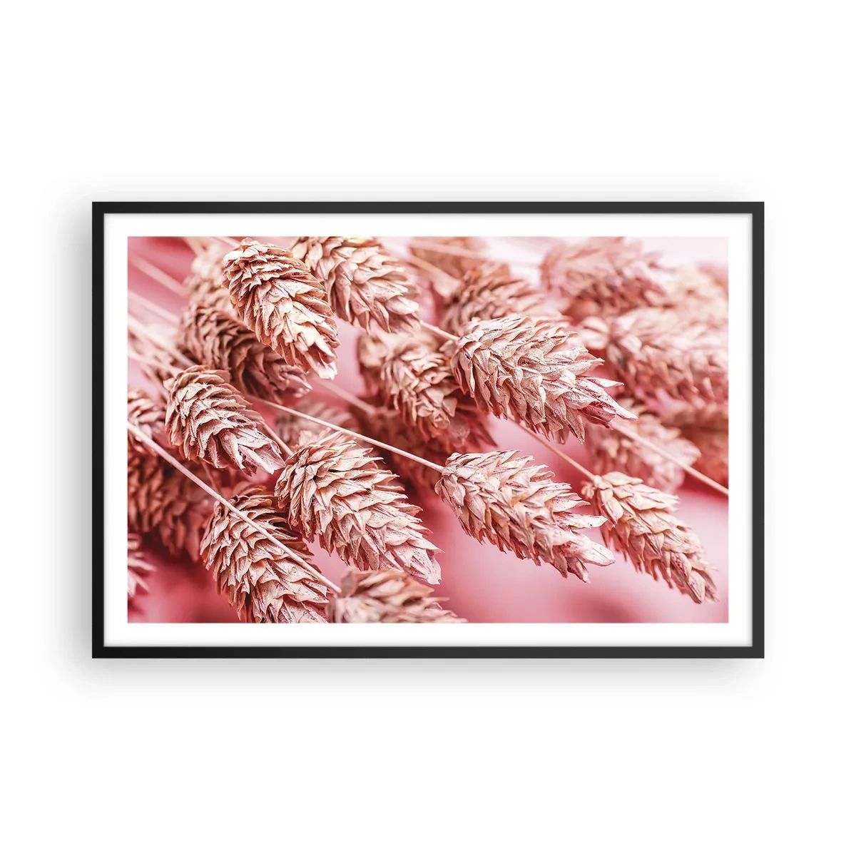Poster in black frame - Flowery Cascade in Pink - 91x61 cm