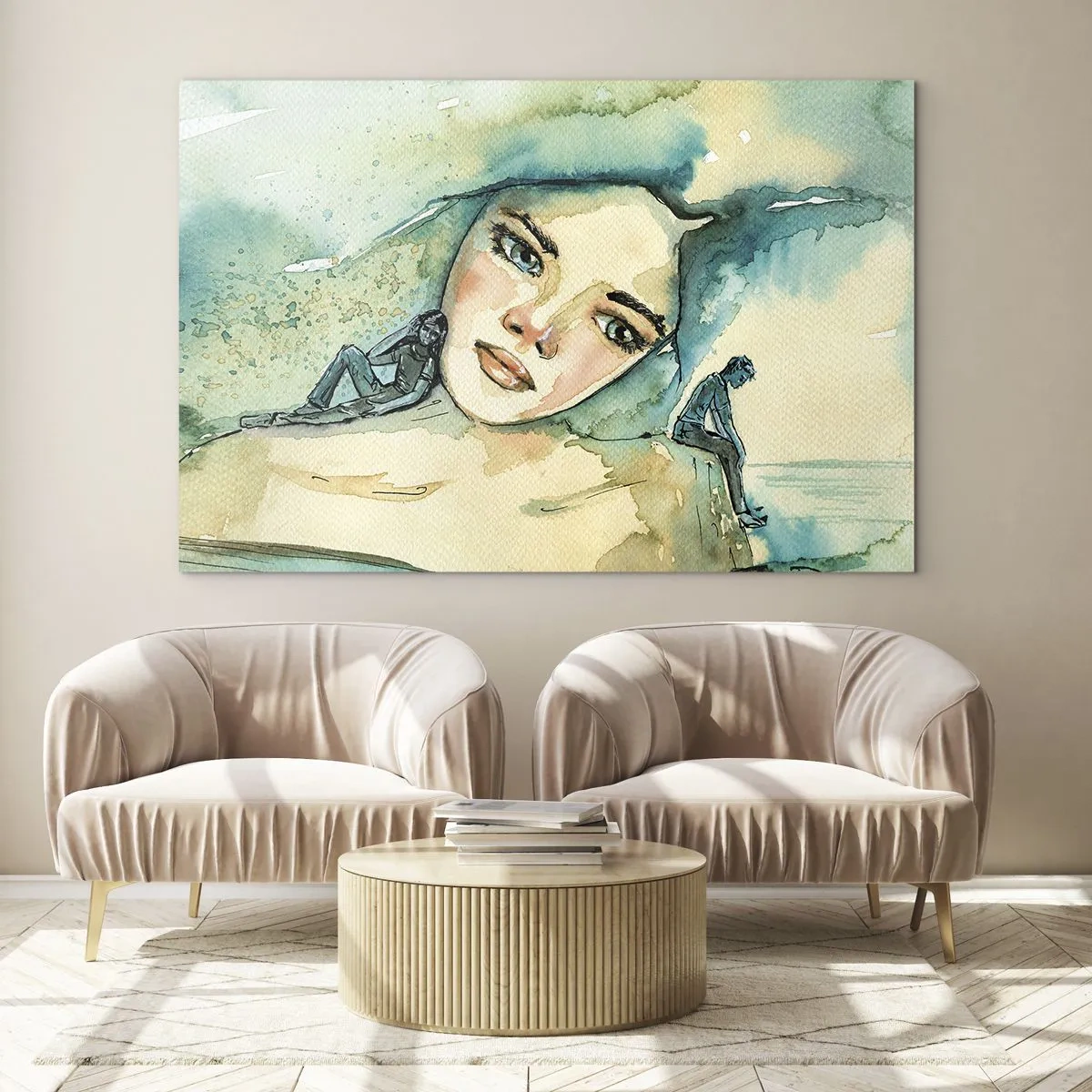 Glass picture - Am I Blue? - 120x80 cm