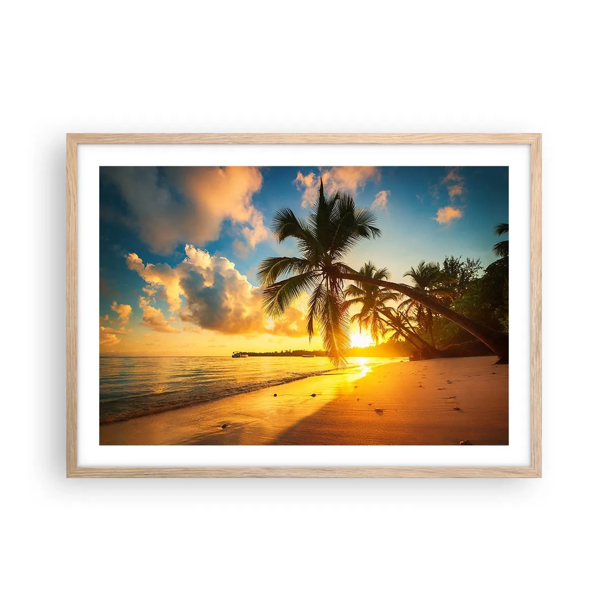 Poster in light oak frame - Caribbean Dream - 70x50 cm