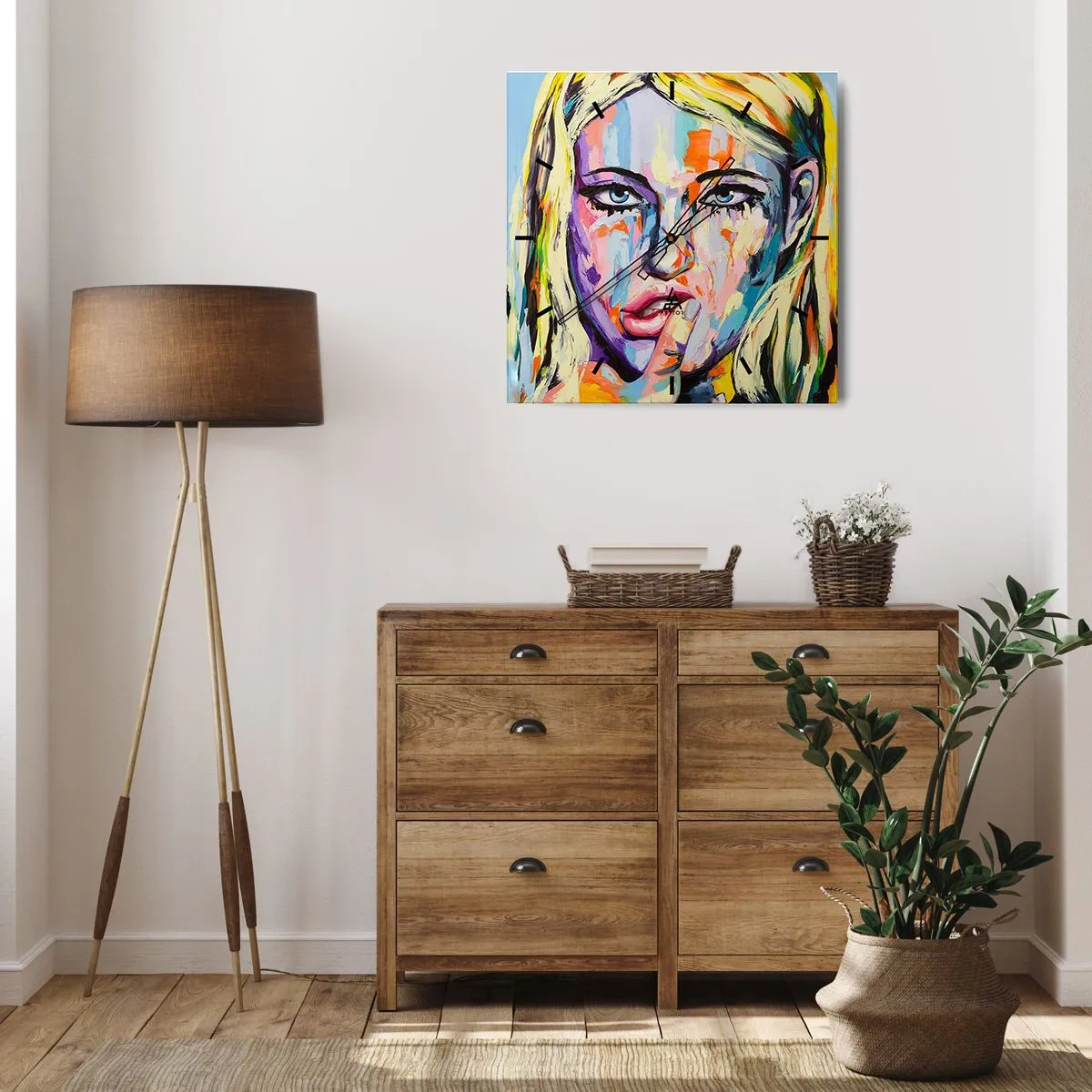 Wall clock - Clock on glass - Look Her Straight in the Eyes - 30x30 cm