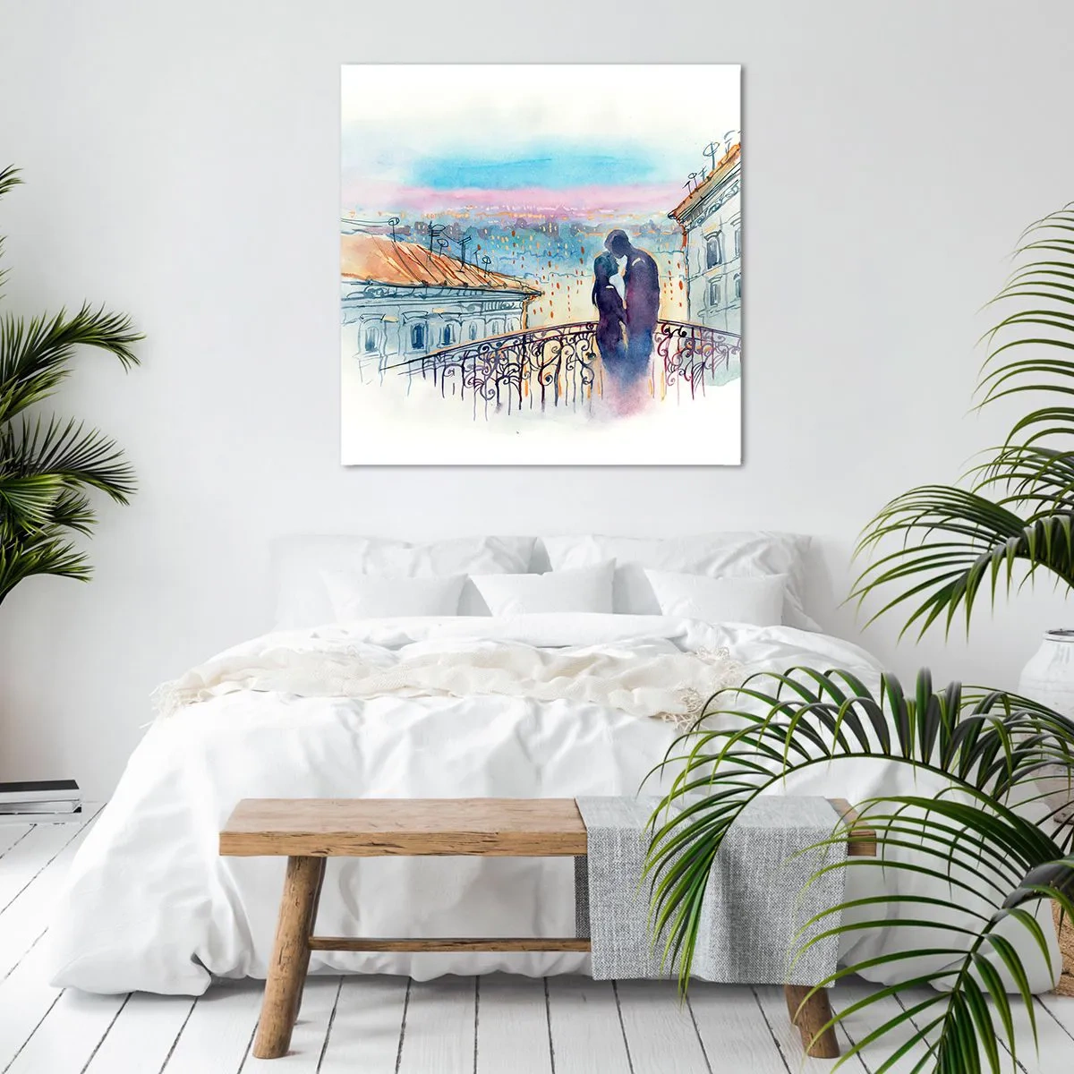 Canvas picture - Parisian Lovers - 30x30 cm