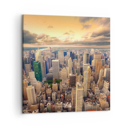 Canvas picture - Metropolis in Gold - 50x50 cm