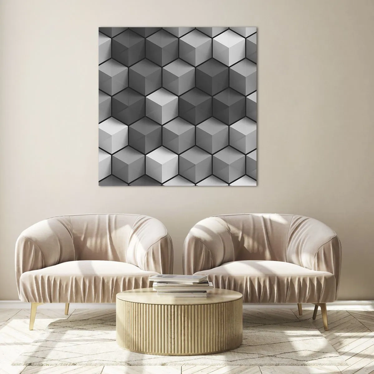 Glass picture - Cubist Jigsaw - 30x30 cm