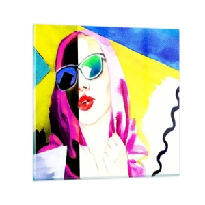 Glass picture - I Am not White I Am not Black - 30x30 cm