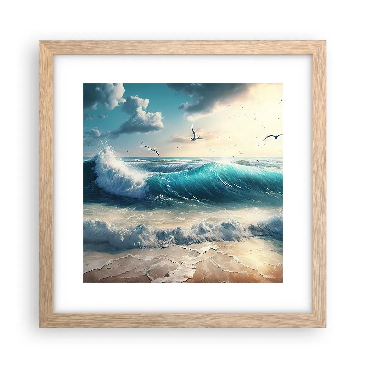 Poster in light oak frame - It Hums Especially for You - 30x30 cm