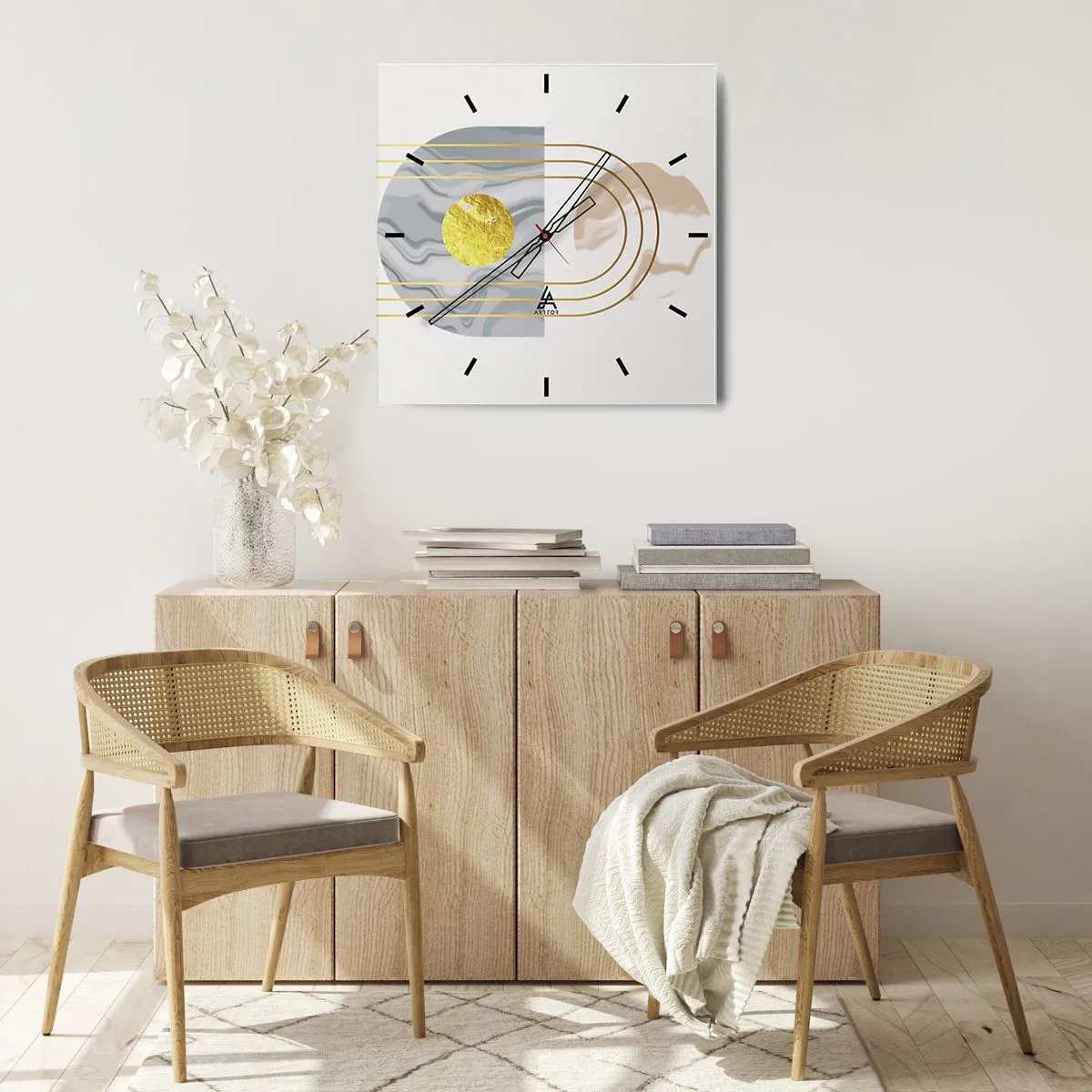 Wall clock - Clock on glass - Brightness nad Shine - 30x30 cm