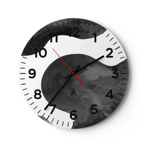 Wall clock - Clock on glass - Milky Way - 30x30 cm