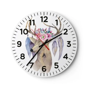 Wall clock - Clock on glass - Guide of the Soul - Gentle, Innocent - 30x30 cm