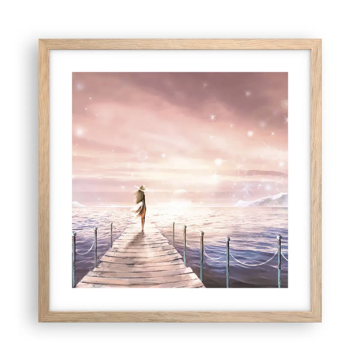 Poster in light oak frame - In a Dream World - 40x40 cm
