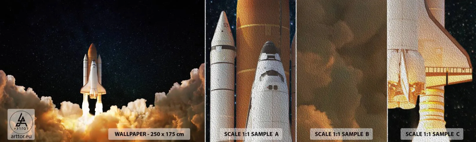 Photo Wallpaper Sample Premium Sand - As Astra! - Cosmos, Astronomy, Spacecraft - 100x30 cm