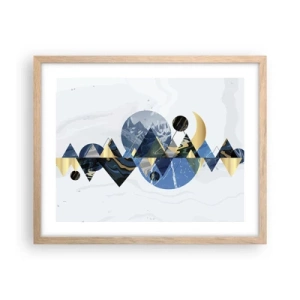 Poster in light oak frame - Geometrical Landscape - 50x40 cm