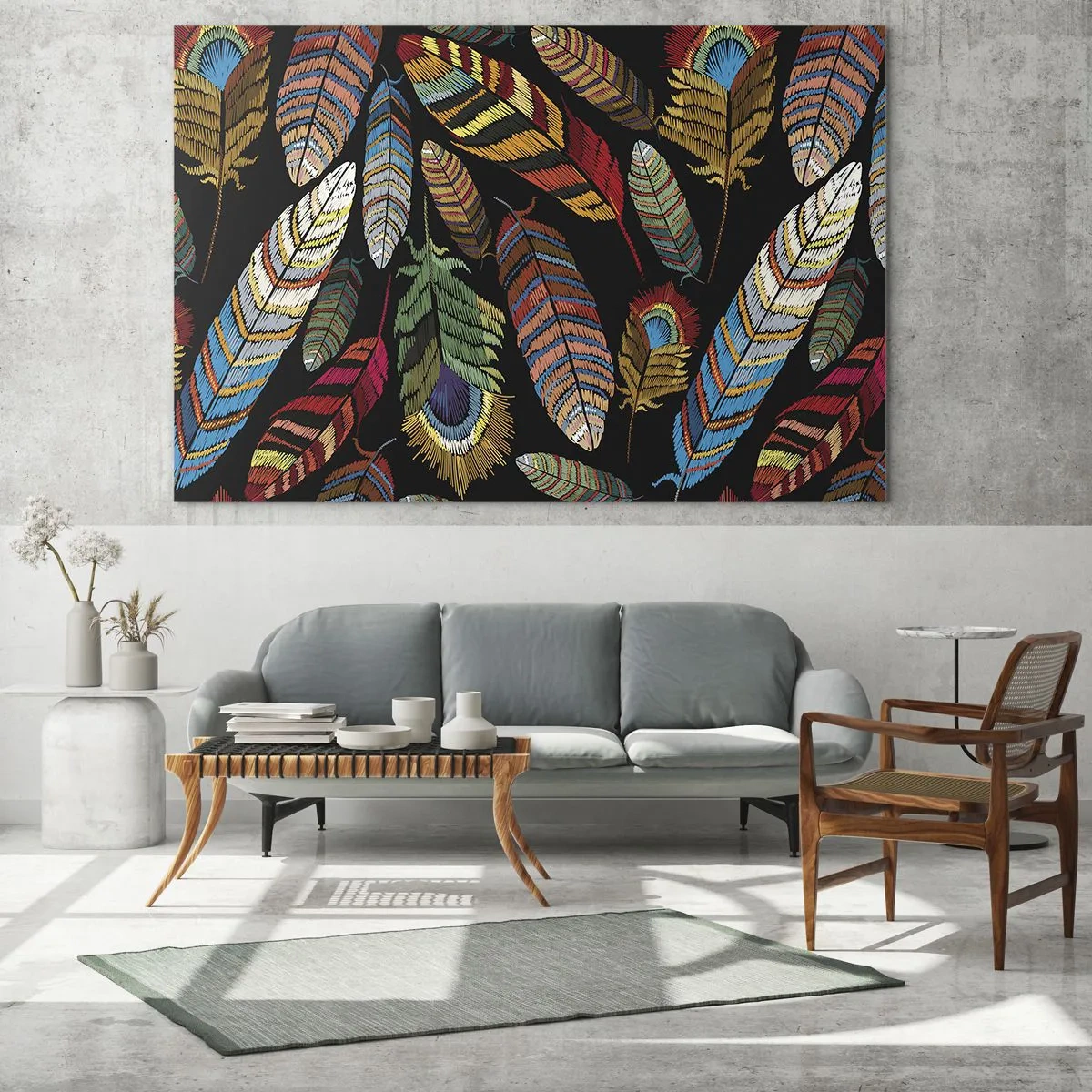 Glass picture - Bird Carnival - 140x50 cm