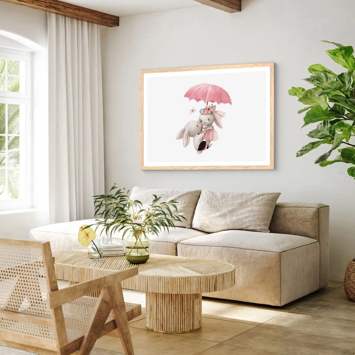 Poster in light oak frame - This Is Love - 100x70 cm