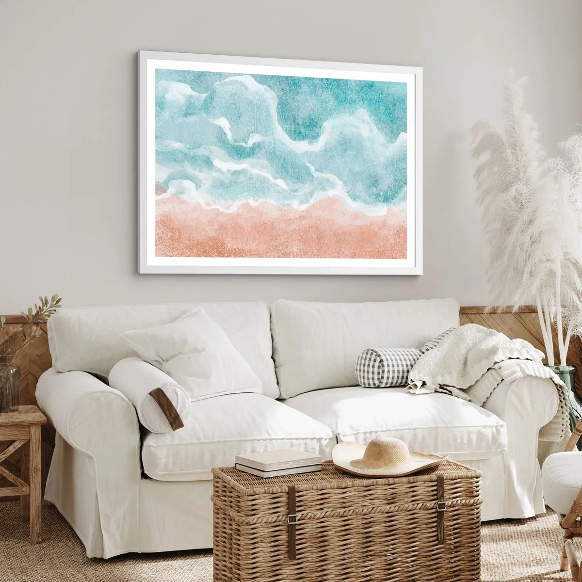 Poster in white frmae - Cloudy Abstract - 91x61 cm