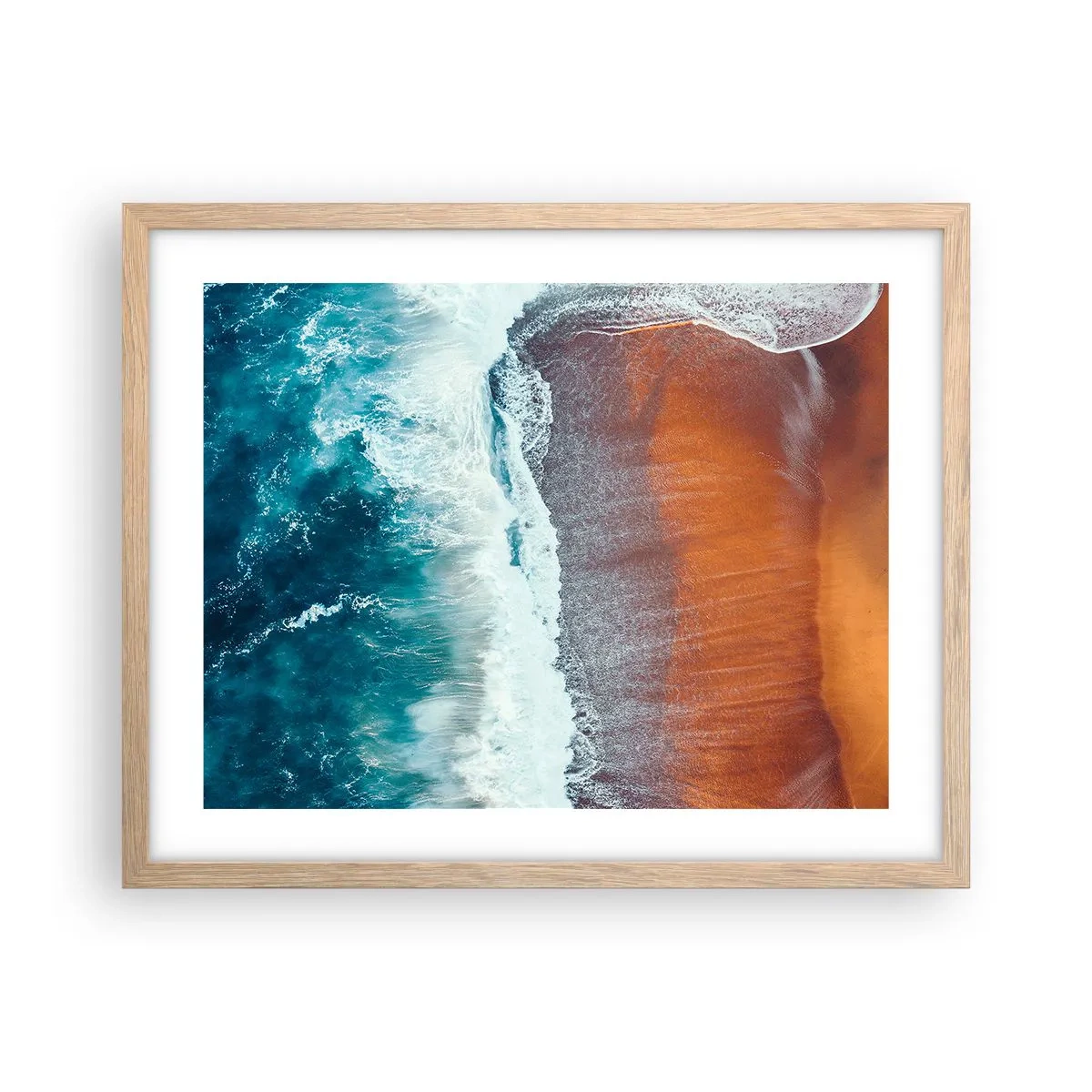 Poster in light oak frame - Touch of the Ocean - 50x40 cm