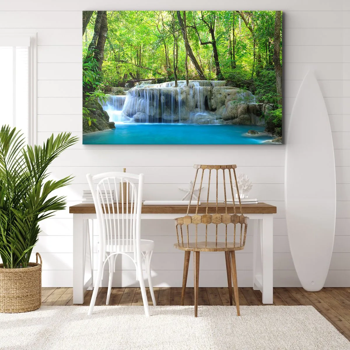 Canvas picture - Drowning in Turquoise and Green - 100x70 cm