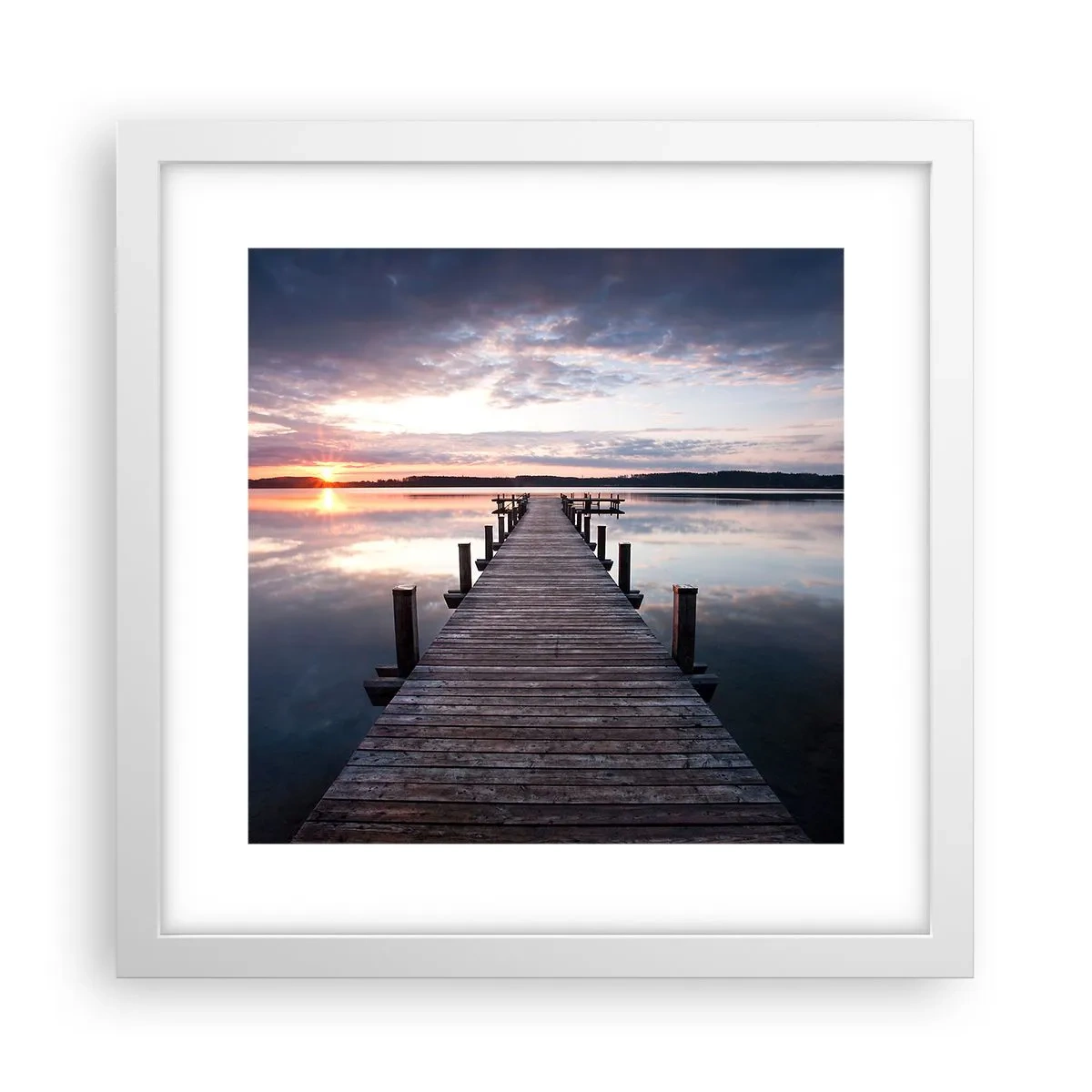 Poster in white frmae - Quiet Border of Night and Day - 30x30 cm