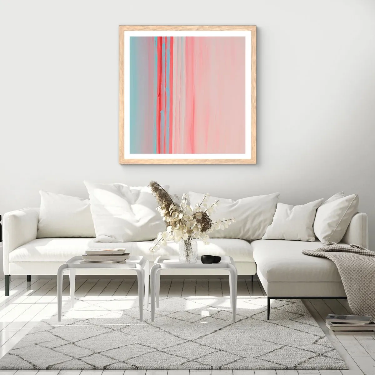 Poster in light oak frame - Abstract at Dawn - 30x30 cm