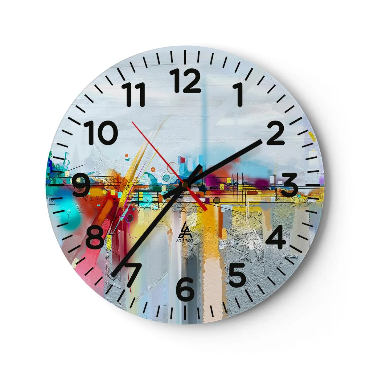 Wall clock - Clock on glass - Bridge of Joy over the River of Life - 30x30 cm