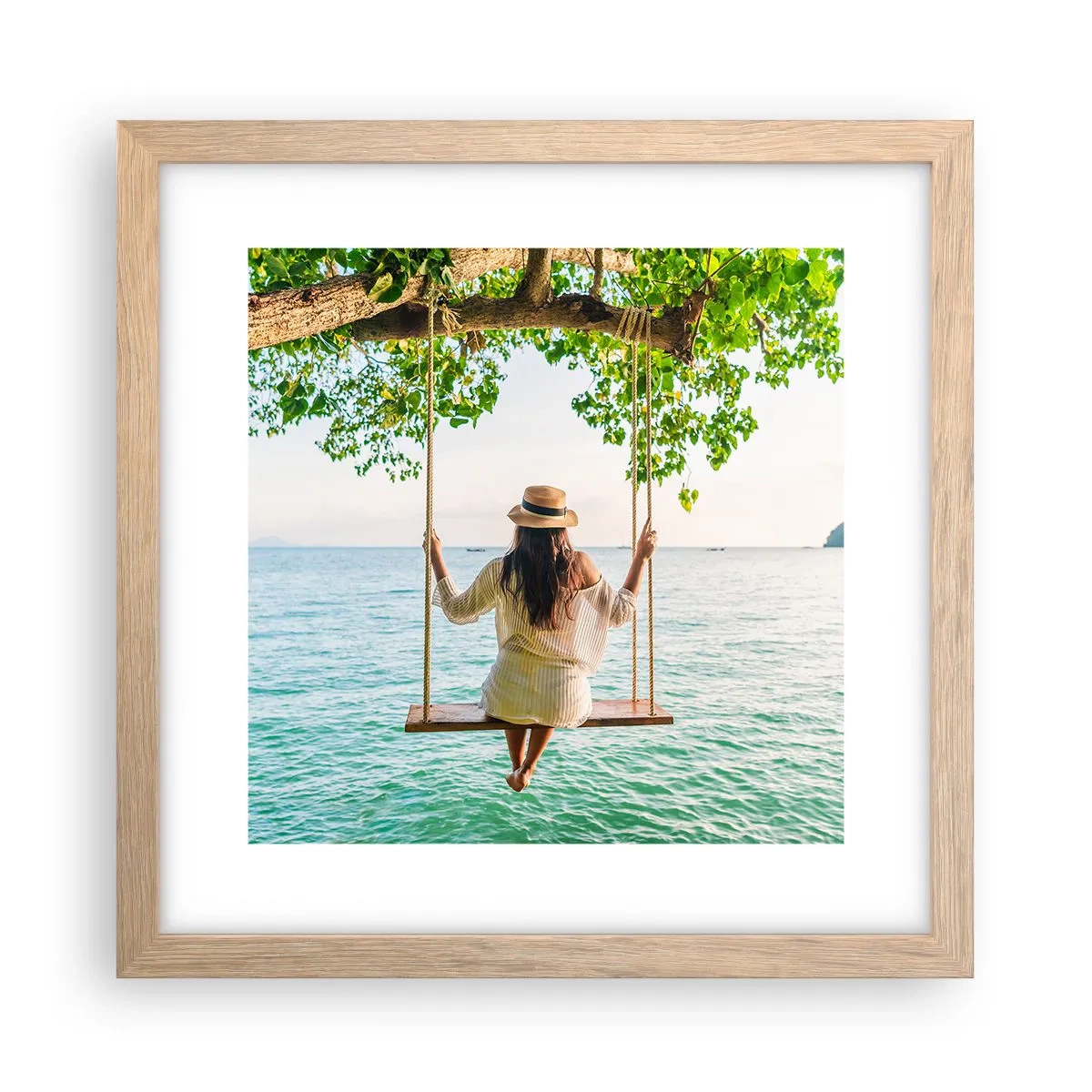 Poster in light oak frame - Life Is Beautiful - 30x30 cm