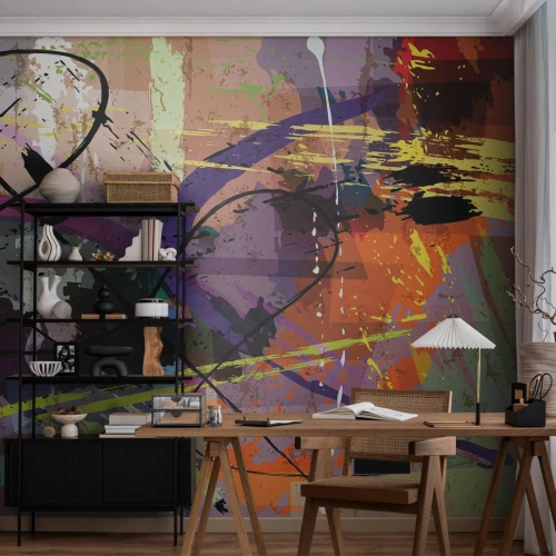 Self-Adhesive Photo Wallpaper Deluxe Sticker - Straight Ahead or Around - Abstraction, Piece, Modern Pattern - 100x70 cm