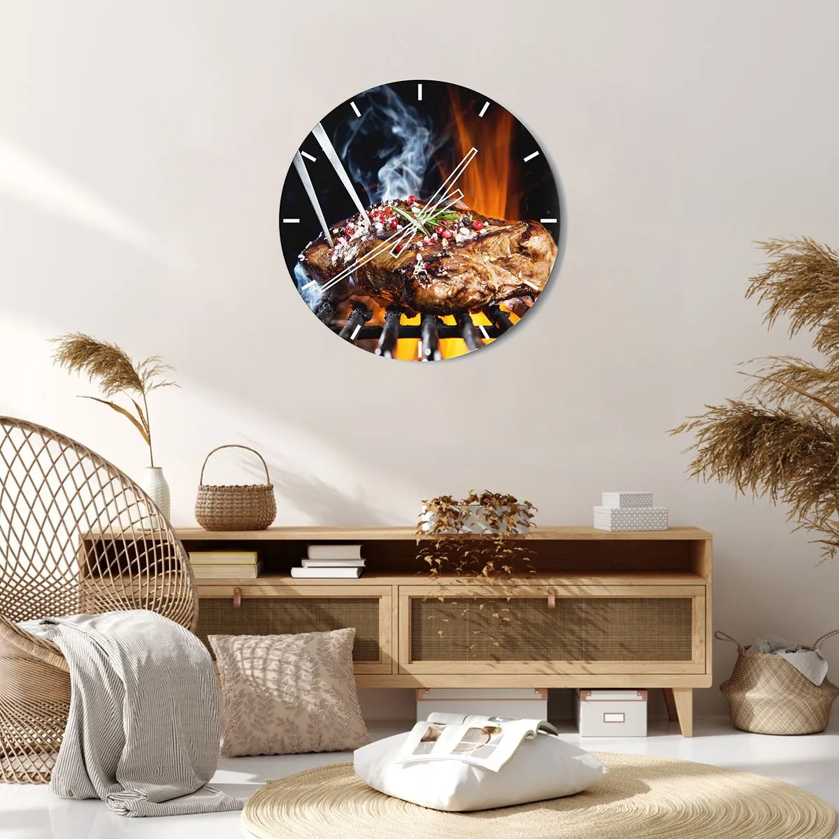Wall clock - Clock on glass - Juicy and Fragrant - 40x40 cm