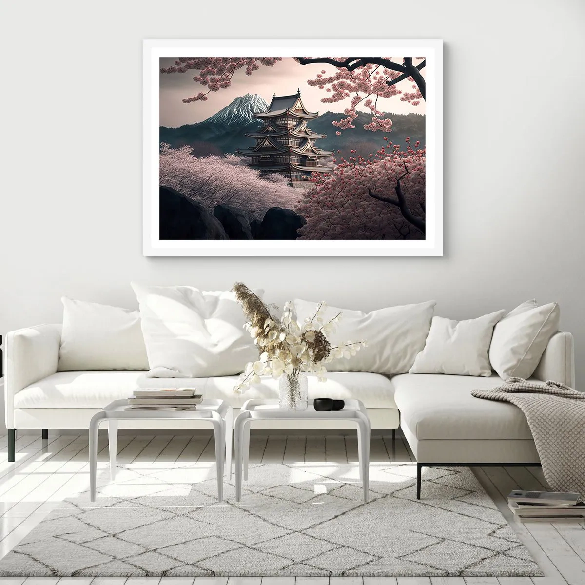Poster in white frmae - Land of Cherry Blossoms - 50x40 cm