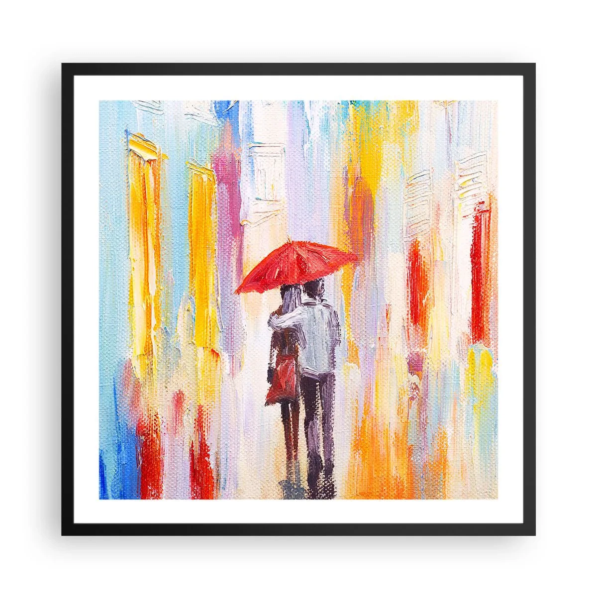 Poster in black frame - Let It rain - 60x60 cm