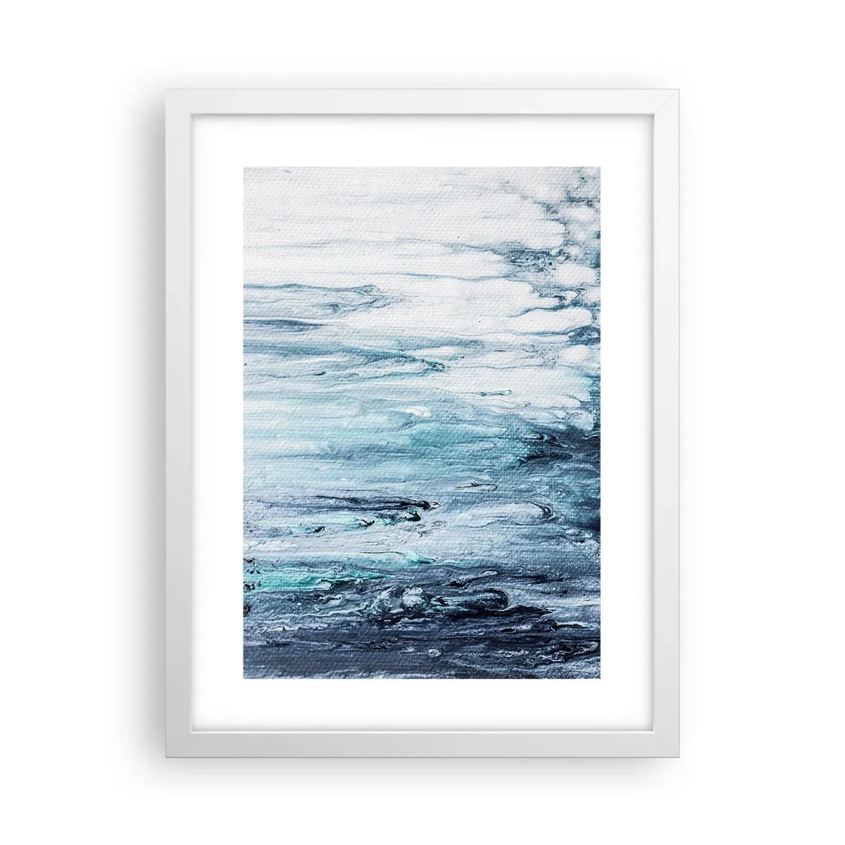 Poster in white frmae - Blue Icicles - 30x40 cm