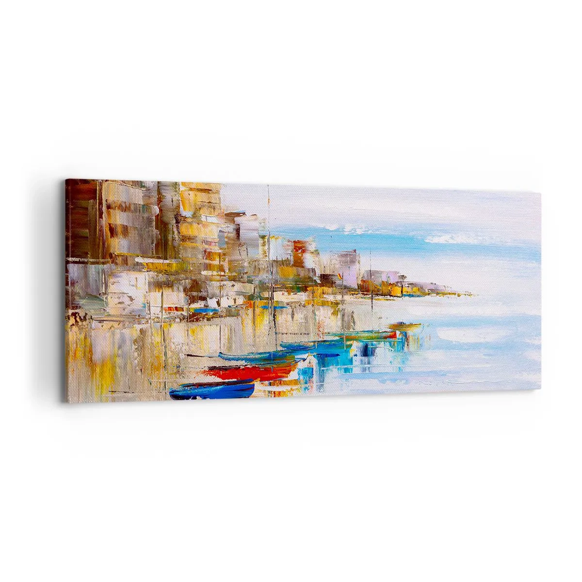 Canvas picture - Multicolour Town Marina - 120x50 cm