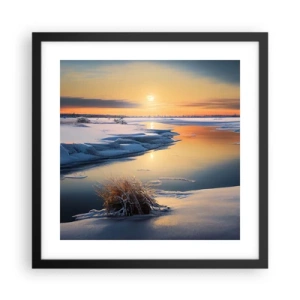 Poster in black frame - Winter Sunset - 40x40 cm