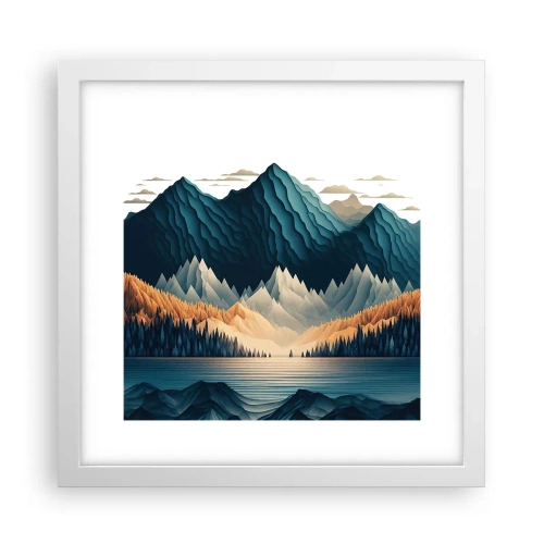 Poster in white frmae - Perfect Mountain Landscape - 30x30 cm