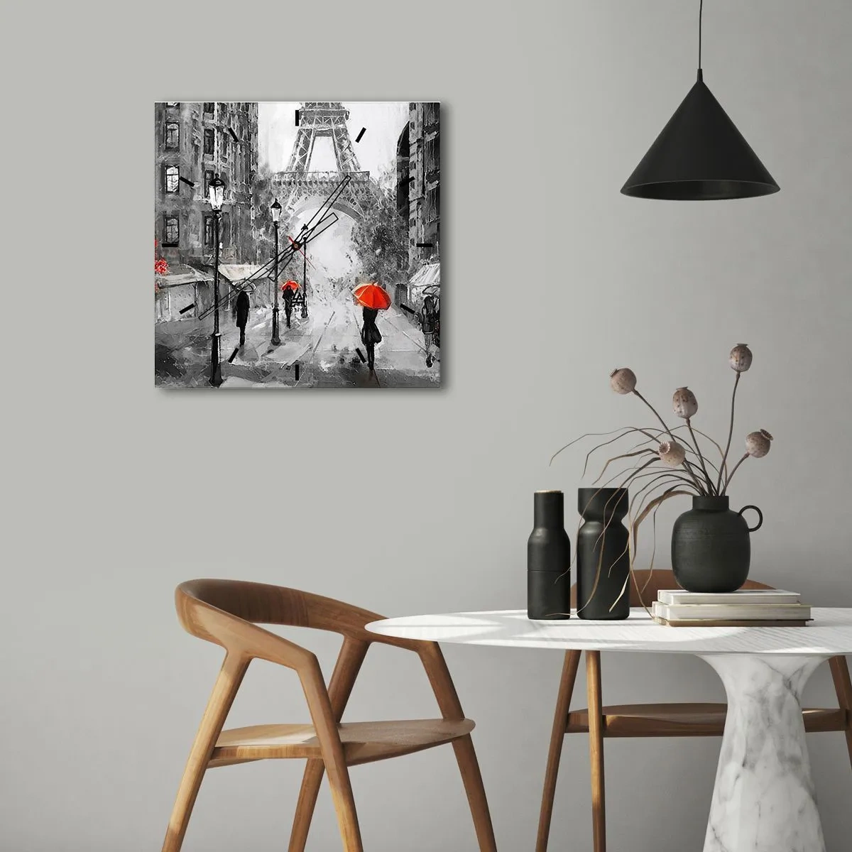 Wall clock - Clock on glass - All Roads Lead to Her - 30x30 cm