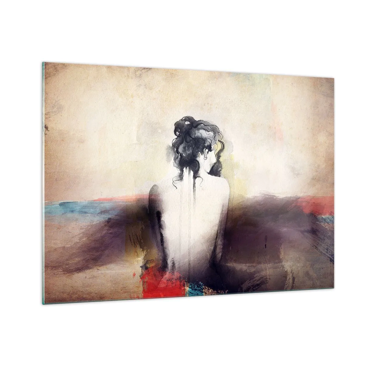 Glass picture - Gentle Lines, Oval Shapes - 100x70 cm