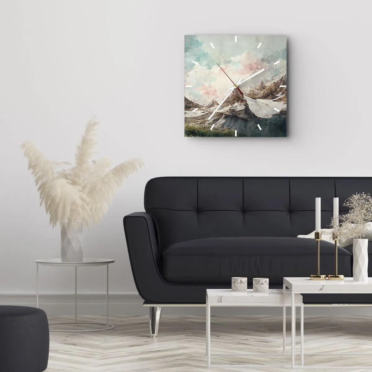 Wall clock - Clock on glass - Rocky Blades - 30x30 cm