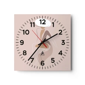 Wall clock - Clock on glass - Being a Lady - 30x30 cm